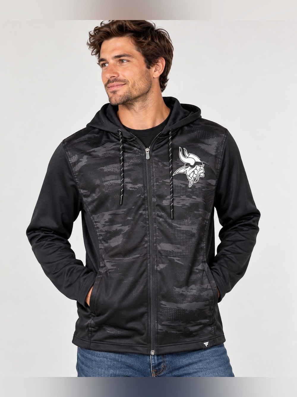 Fanatics Minnesota Vikings Black Camo Full Zip Hoodie Men’s Medium